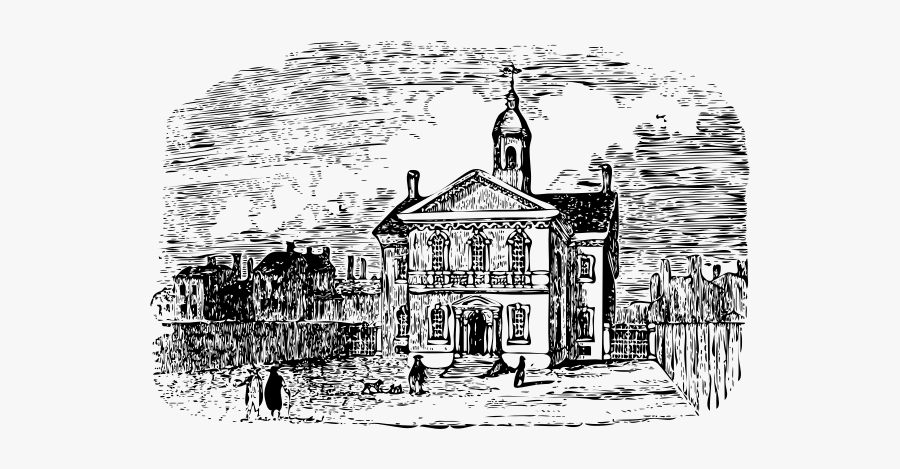 Carpenters Hall Vintage Illustration - Carpenters’ Hall, Transparent Clipart