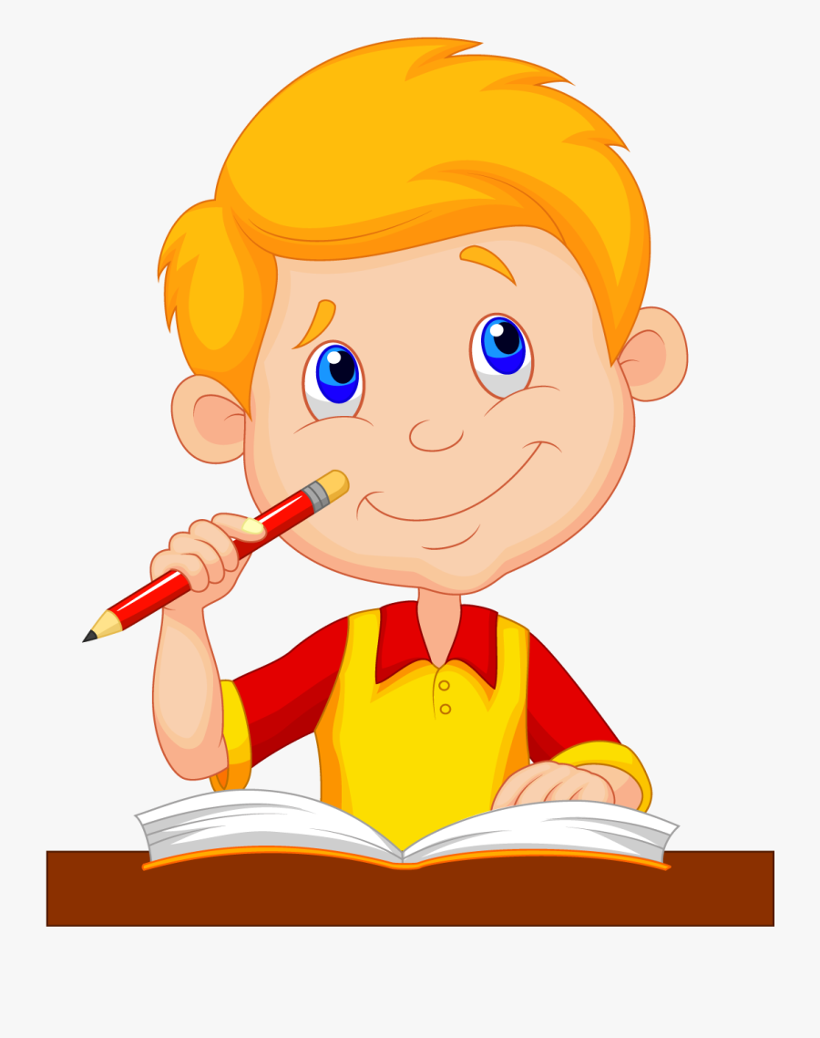 Cartoon Child School Children - Boy Studying Clipart, Transparent Clipart