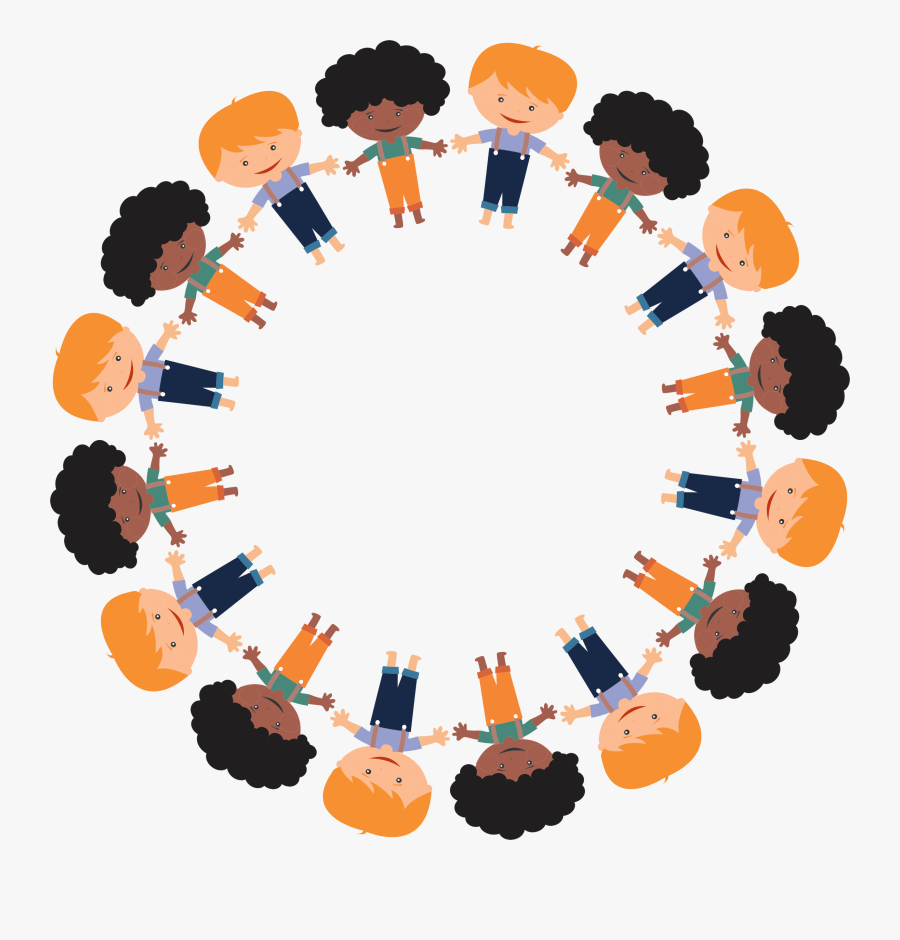 Cartoon Boys Circle Big - สามัคคี การ์ตูน, Transparent Clipart