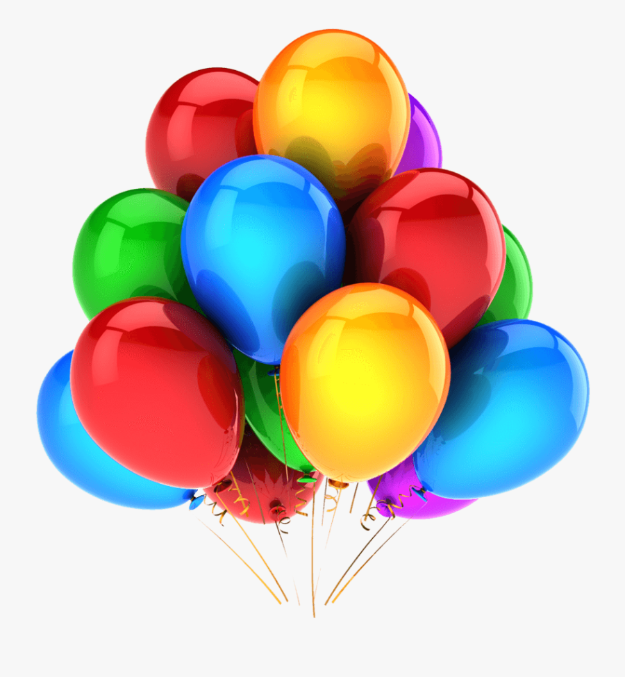 Large Group Balloons - Transparent Background Party Balloons, Transparent Clipart