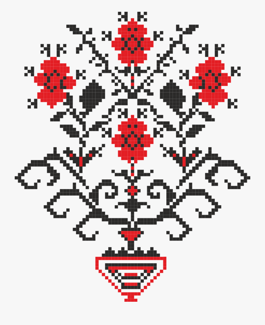 Transparent Mexican Embroidery Clipart - Ukrainian Embroidered Flowers Clipart, Transparent Clipart