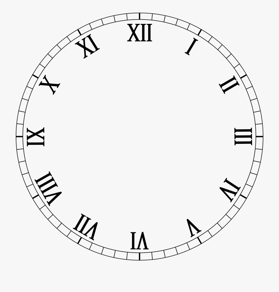 Clock No Hands Png Clipart - Roman Numeral Watch Dial, Transparent Clipart