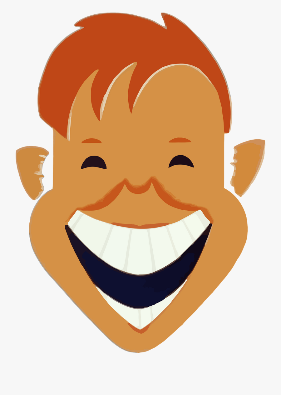 Laughing Cartoon Big Face, Transparent Clipart