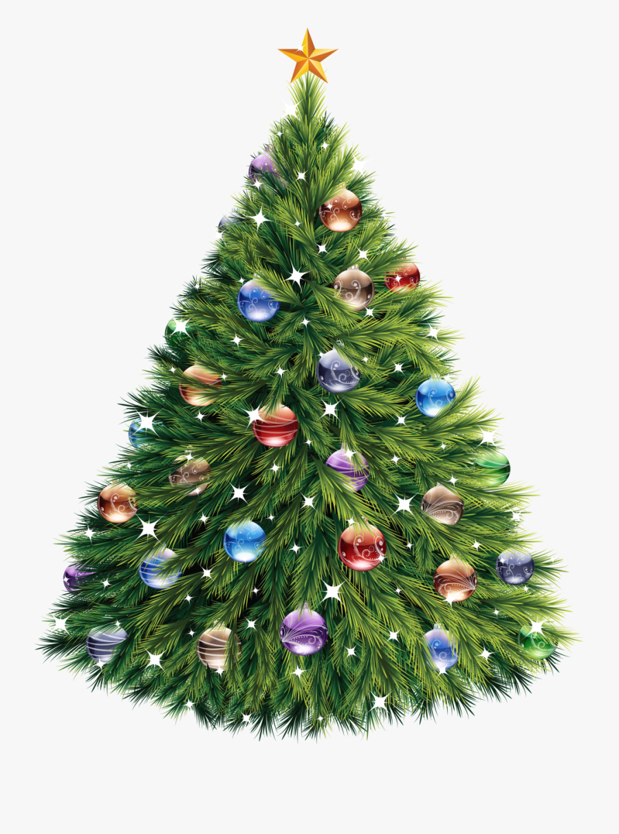 Christmas Tree With Baubles Png Image - Christmas Tree Royalty Free, Transparent Clipart