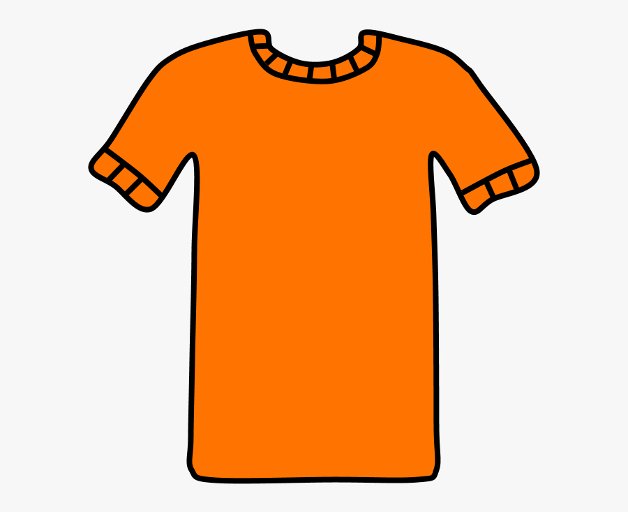 T-shirt, Collar And Sleeve Striped Detail, Orange, Transparent Clipart