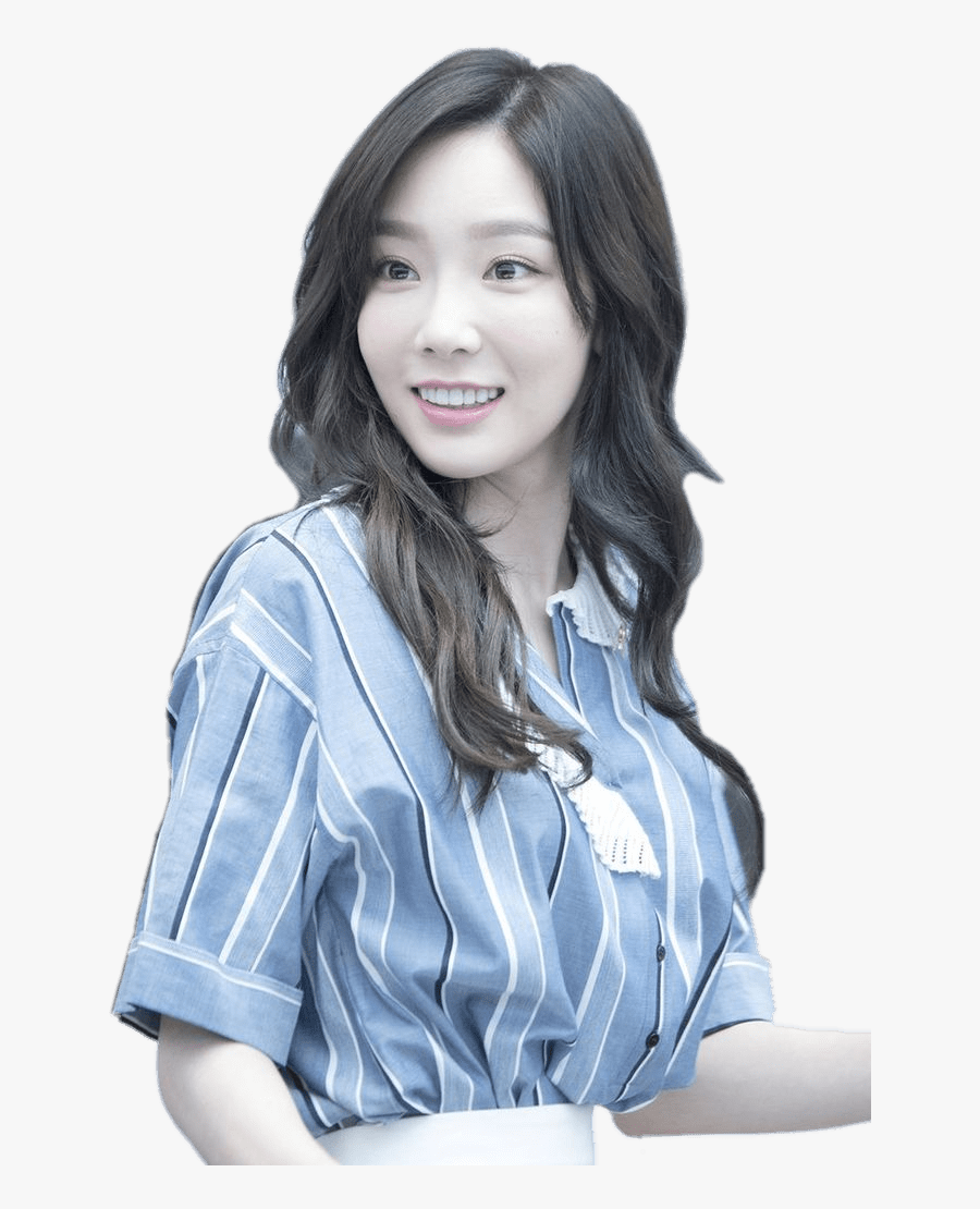 Girls Generation Taeyeon Blue Striped Shirt - Girls Generation Taeyeon Png, Transparent Clipart