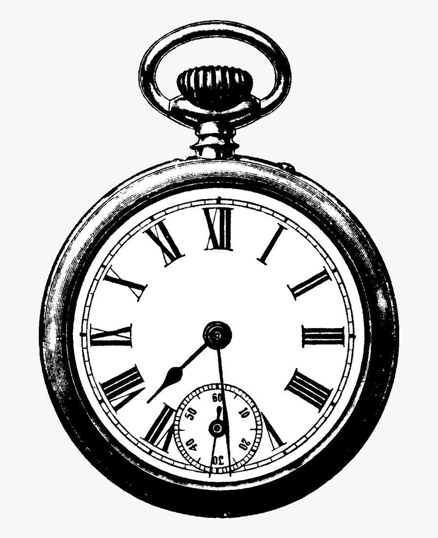 Clipart Sun Vintage - Pocket Watch Transparent Background, Transparent Clipart