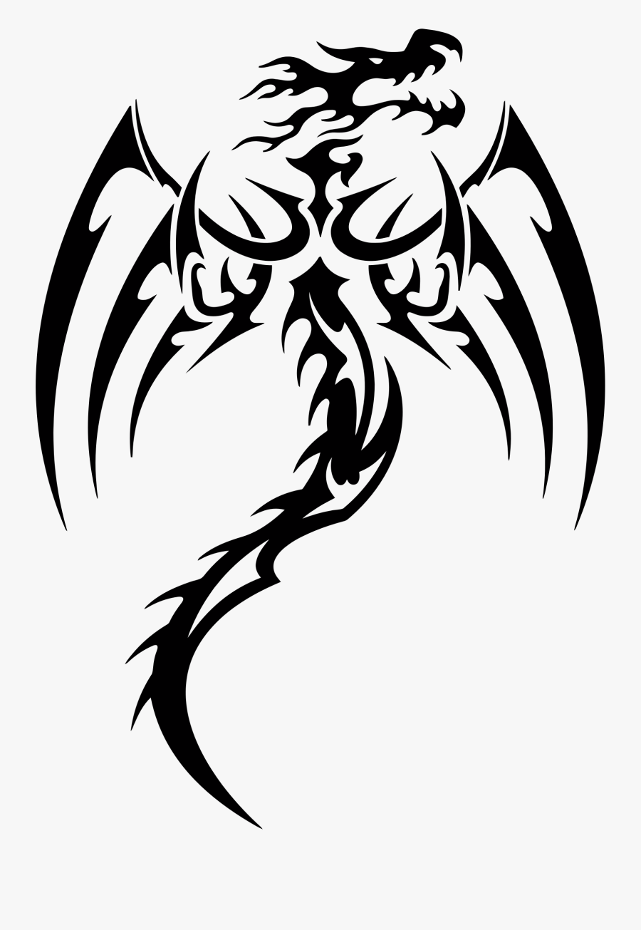 Dragon Sticker Clipart , Png Download - Tribal Dragon Tattoos, Transparent Clipart
