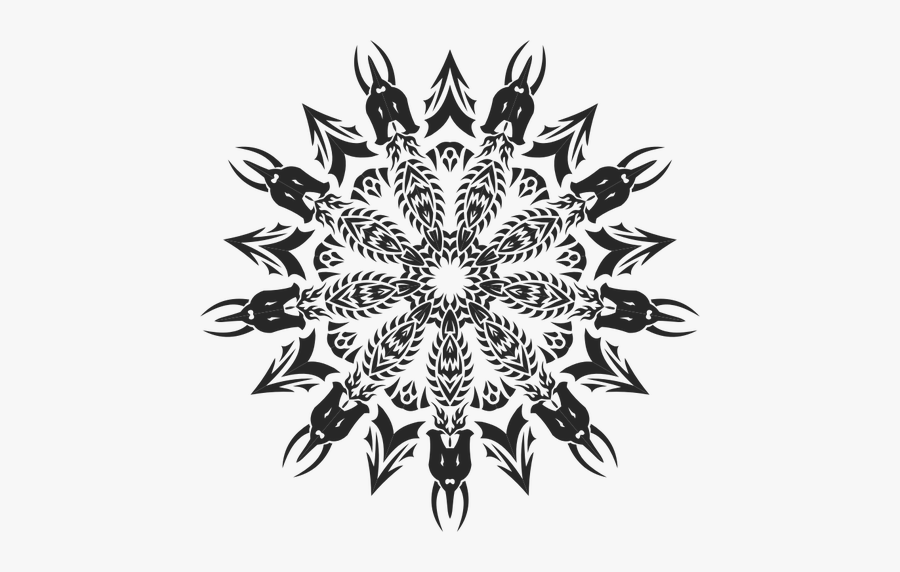 Vector Drawing Of Tribal Mandala Design - Tribal Mandala Clipart, Transparent Clipart