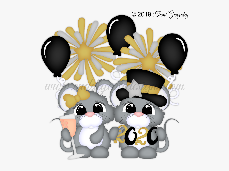 New Year Mice - Cartoon, Transparent Clipart