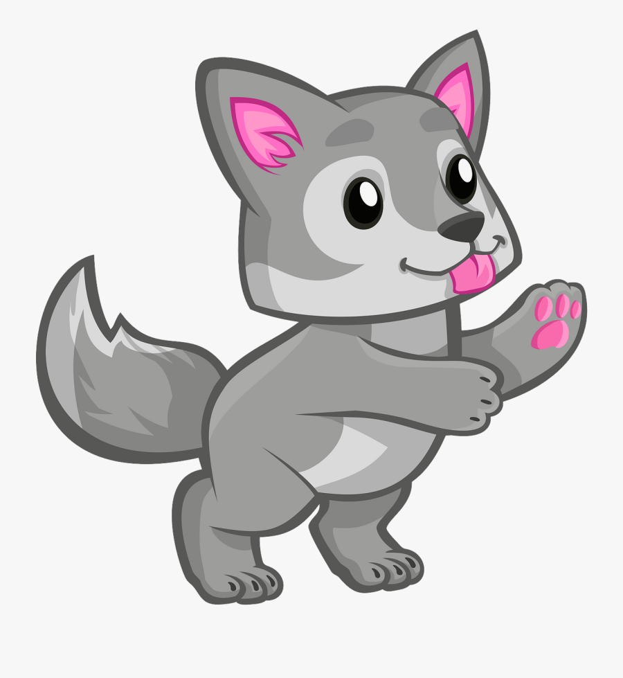 Cute Baby Cartoon Wolf, Transparent Clipart