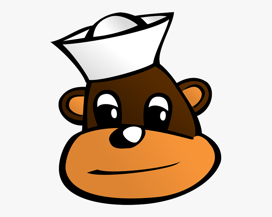 Sailor, Monkey, Face, Hat, Art, Comic, Strip, With - Monkey Clip Art, Transparent Clipart