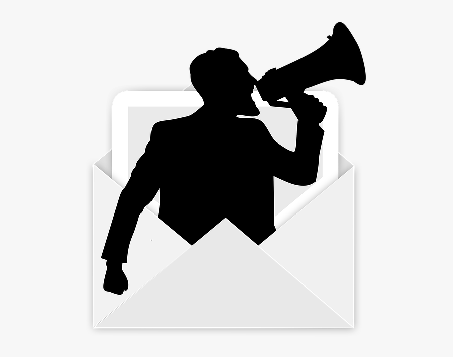 Megafon Man Silhuette, Transparent Clipart