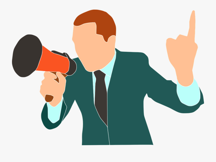 Man Talking Into A Megaphone Image - Persuasive Png, Transparent Clipart