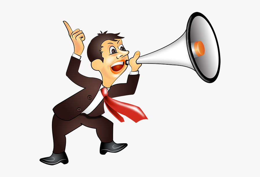 Clipart Man Megaphone - Loud Cartoon Speaker Png , Free Transparent