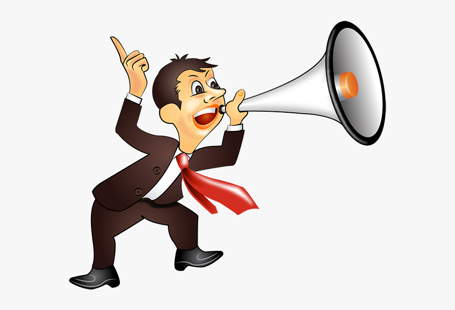 Clipart Man Megaphone - Loud Cartoon Speaker Png, Transparent Clipart