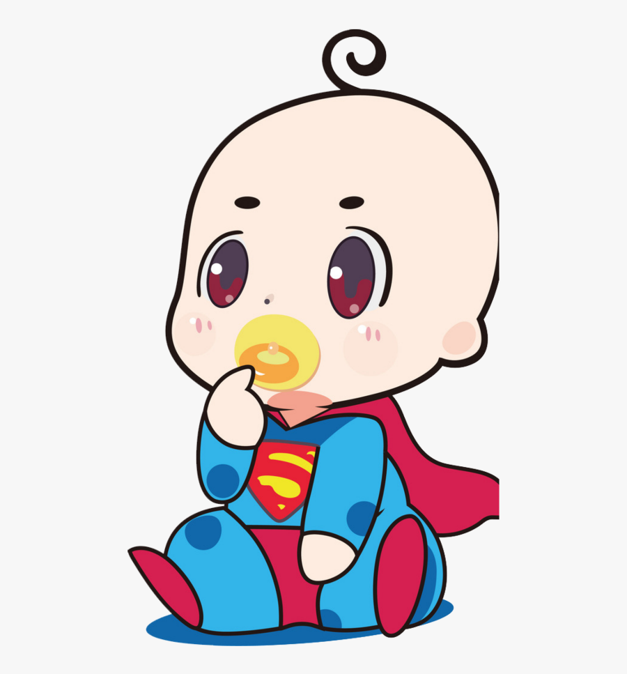 Transparent Baby Superman Clipart - Cute Baby Superman Cartoon, Transparent Clipart