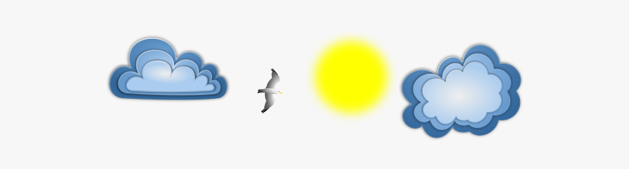 Seagull Sun And Clouds Vector Image - Imagini Soare Cu 2 Nori, Transparent Clipart