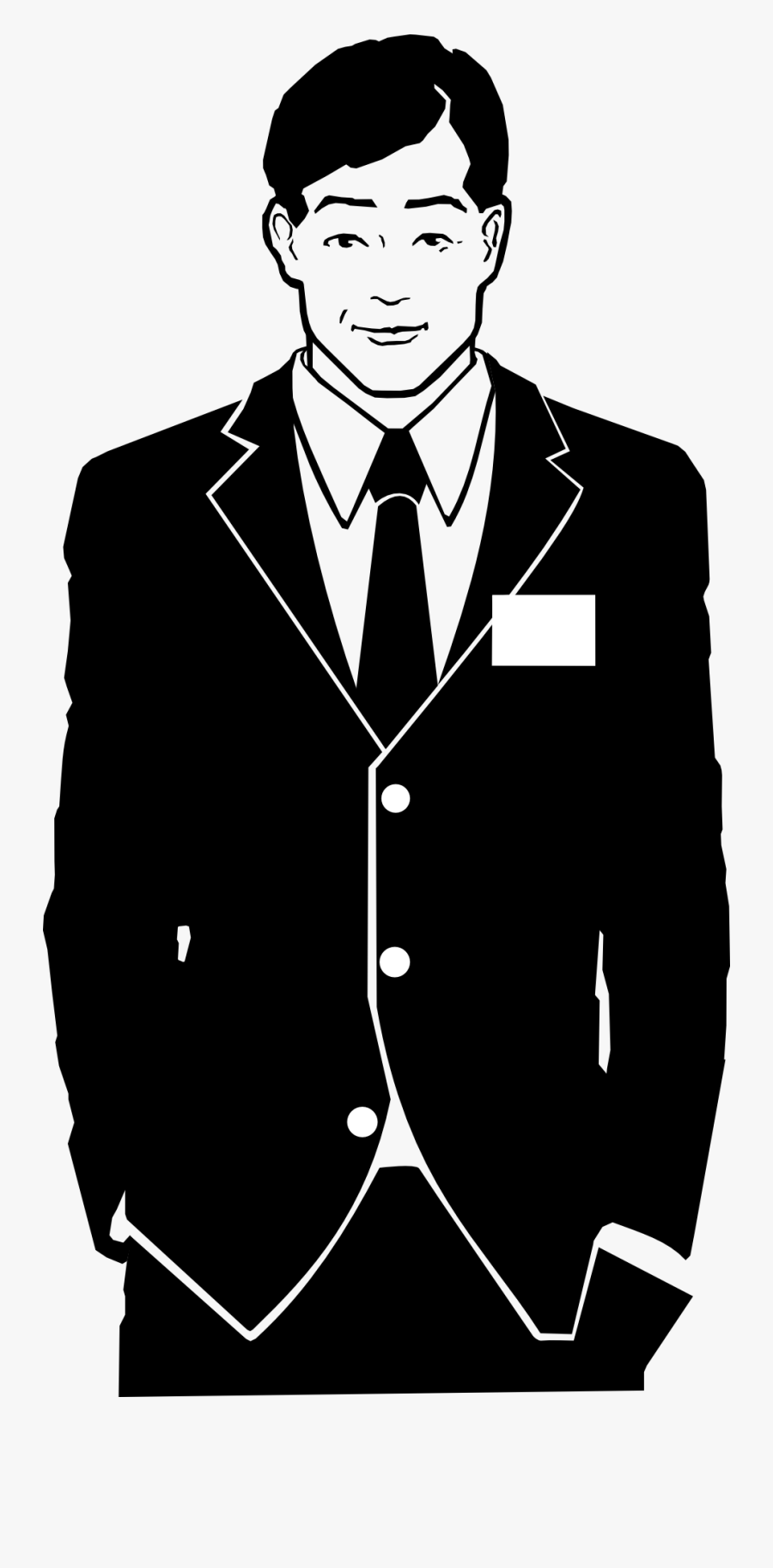 Man In Suit Clipart Black And White, Transparent Clipart