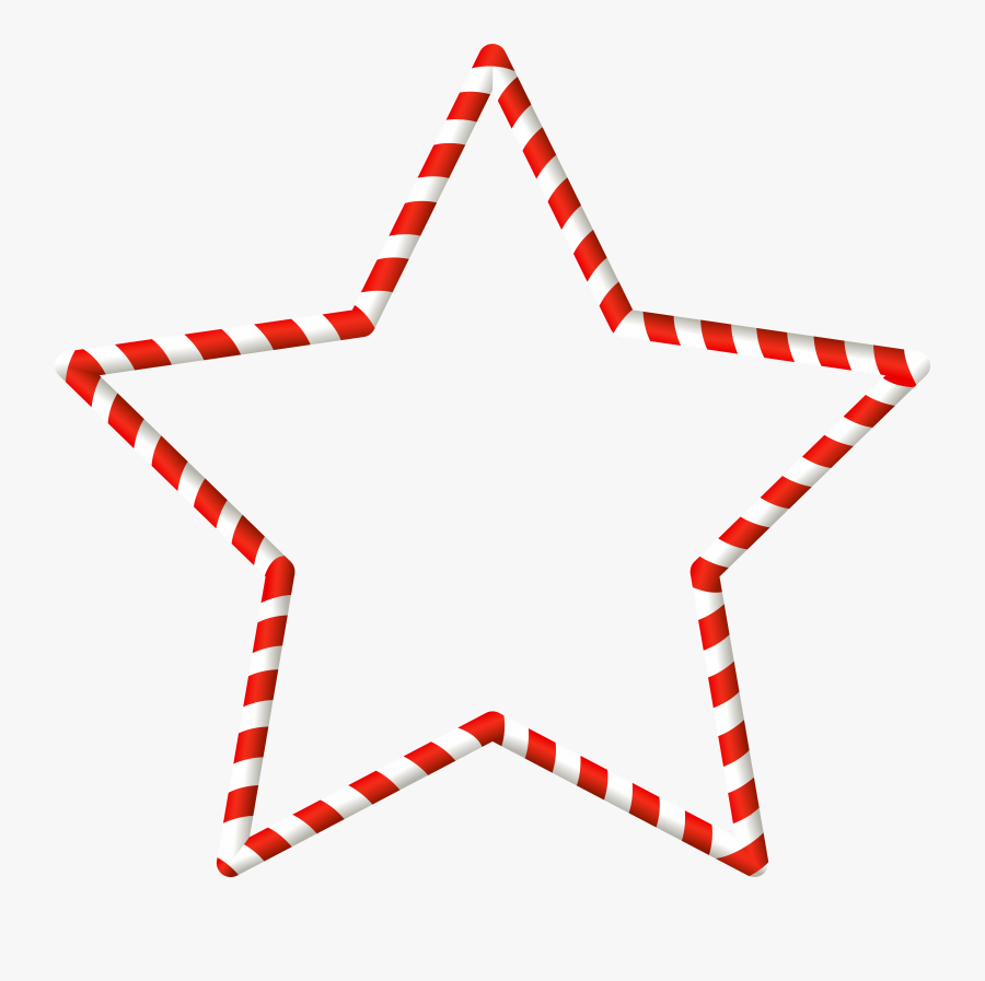 Christmas Candy Cane Star Border Clip Art Image, Transparent Clipart