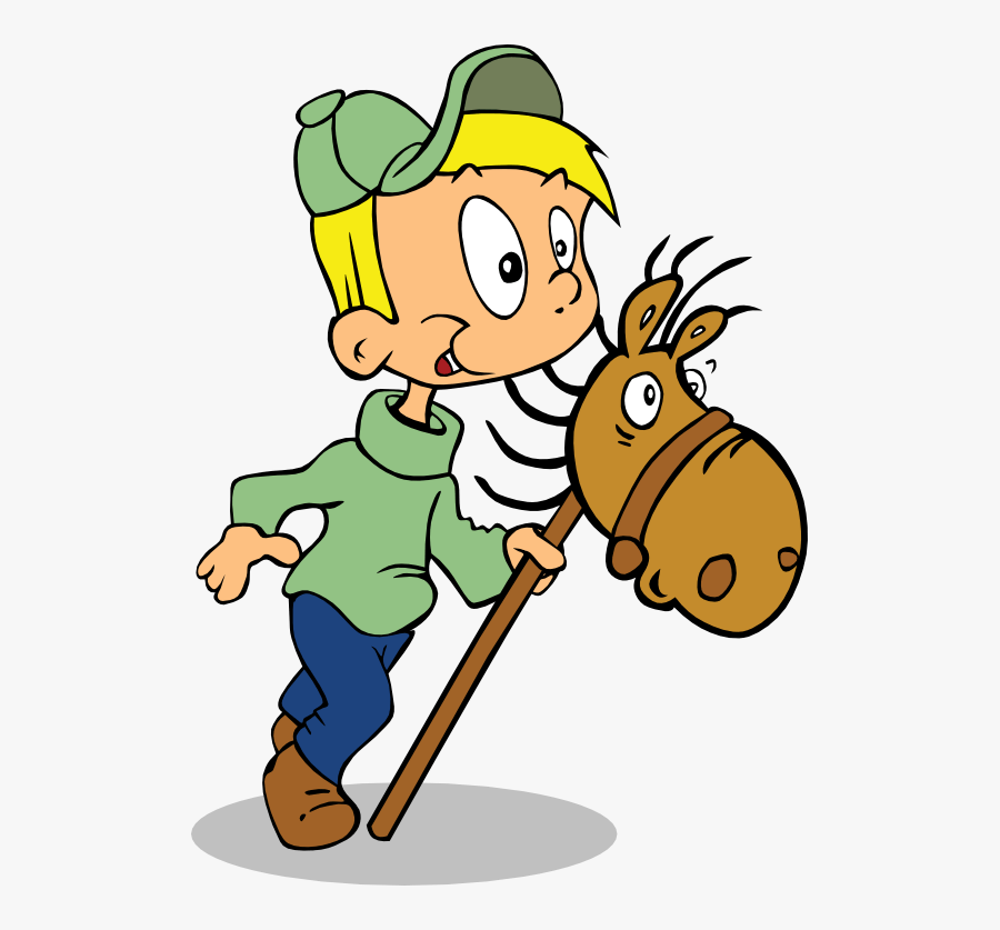 Boy On Horse Clipart - Stick Horse Boy Png Clipart, Transparent Clipart