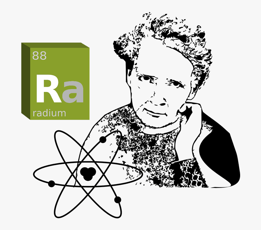 An Illustration Of Marie Curie With The Atomic Composition - Maria Curie Sklodowska Radium, Transparent Clipart