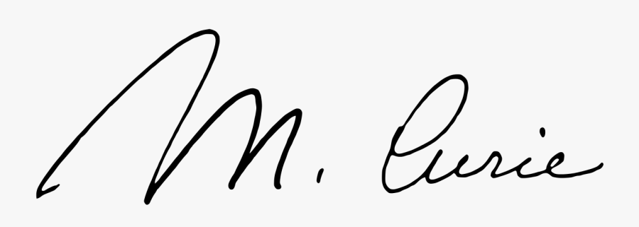 Marie Curie Signature, Transparent Clipart