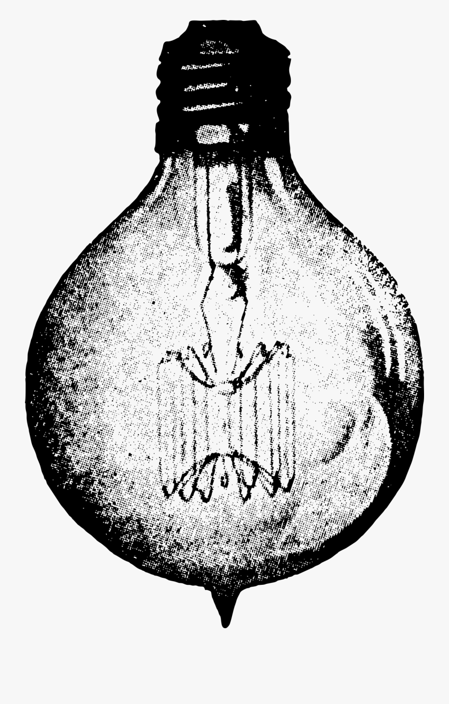 Vintage Light Bulb Illustration, Transparent Clipart