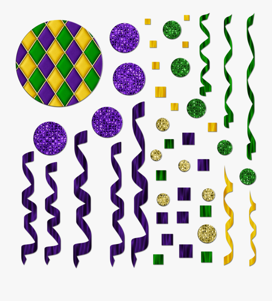 Free Mardi Gras Themed Streamersconfetti Graphics By - Confettis Mardi Gras Png, Transparent Clipart