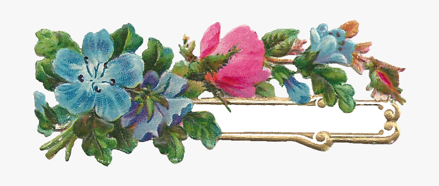 Free Digital Flower Label Design - Flower Label Blue Png, Transparent Clipart