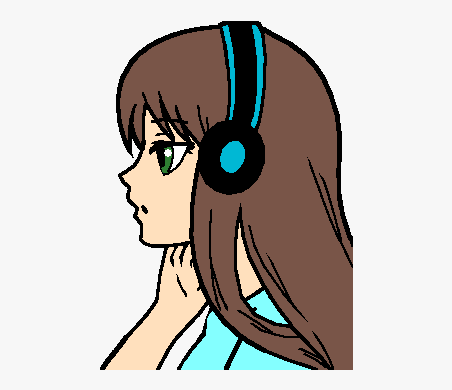 Girl Who Loves Music, Transparent Clipart