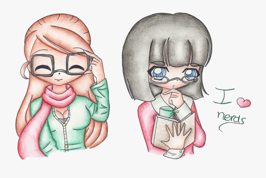 Drawing Girls Nerd - Nerd Drawings, Transparent Clipart