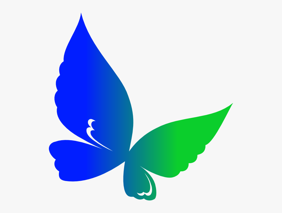 Linear Gradient Butterfly Svg Clip Arts - Clip Art Green Butterfly, Transparent Clipart