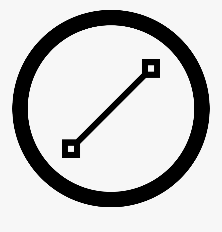 Line With Dots Straight Symbol In A Circle - Network Management System Icon, Transparent Clipart