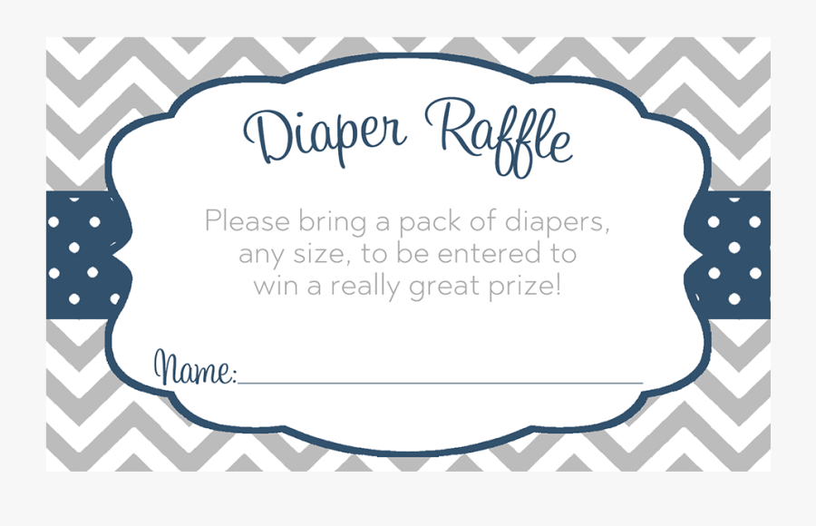 Chevron Stripes And Polka Dots, Navy, Diaper Raffle - Baby Shower, Transparent Clipart