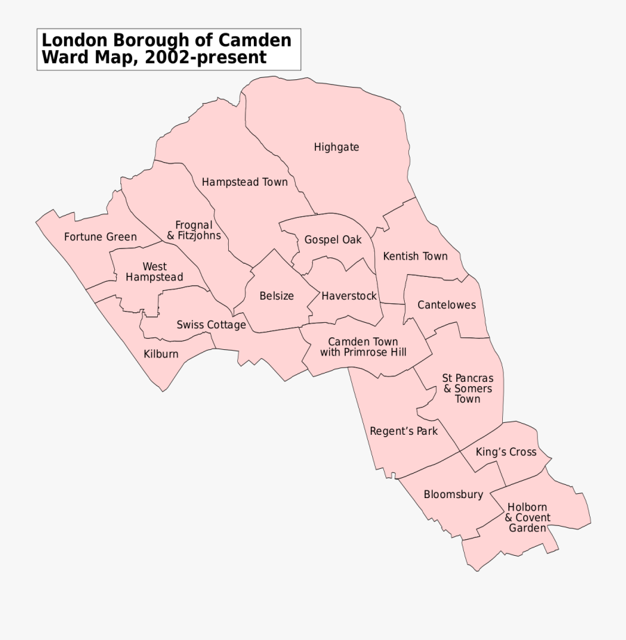 Svg Map Postcode Uk Borough Of Camden Map , Free Transparent Clipart