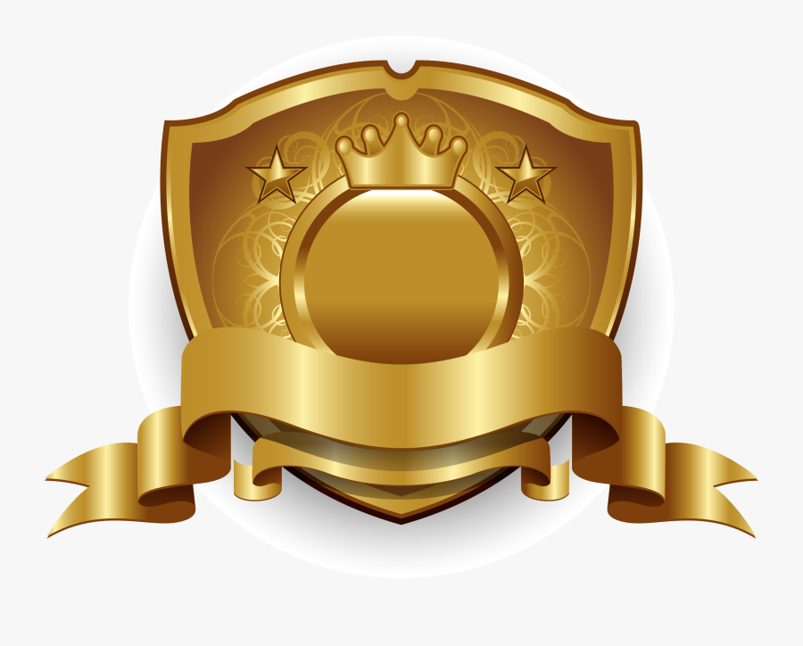Gold Golden Label Badge - Gold Background For Logo, Transparent Clipart