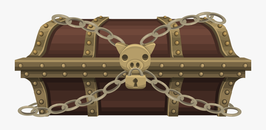 Pirate Clipart Treasure Chest - Treasure Chest With Chains, Transparent Clipart
