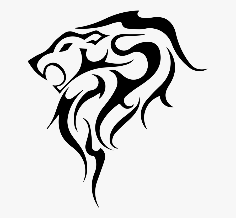 Art,monochrome Photography,artwork - Simple Lion Tattoos Designs, Transparent Clipart