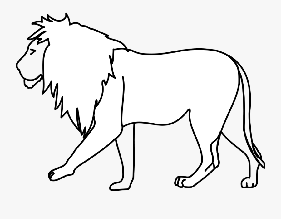 Lion Line Art Svg Vector File, Vector Clip Art Svg - Illustration, Transparent Clipart