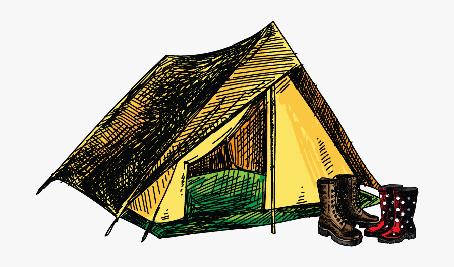 Tentwithboots- Sized For Site - Tent, Transparent Clipart