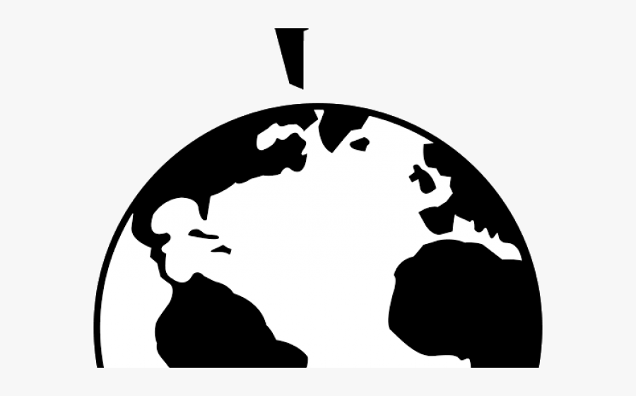 Globe Clipart Silhouette - Earth Clipart Black And White Png, Transparent Clipart