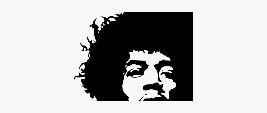 Vector Portrait Of Jimi Hendrix - Jimi Hendrix Black And White, Transparent Clipart