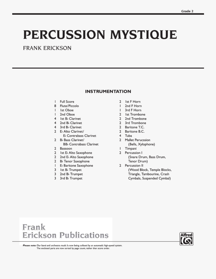Percussion Mystique Thumbnail Percussion Mystique Thumbnail - Alfred Music, Transparent Clipart