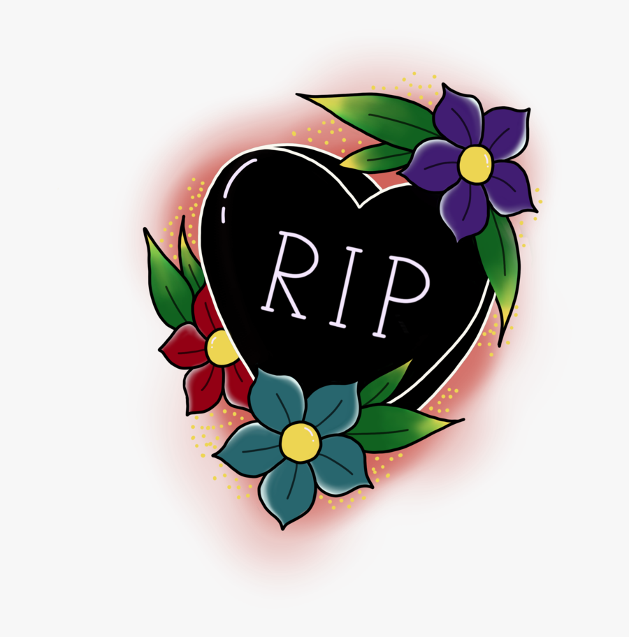 R I P Tattoo Style Illustration Candy Heart With A - Illustration, Transparent Clipart
