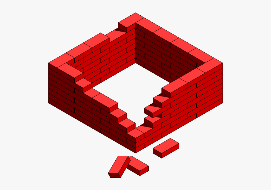 Damaged Brick Wall Vector Illustration - Bricks Clipart Png, Transparent Clipart