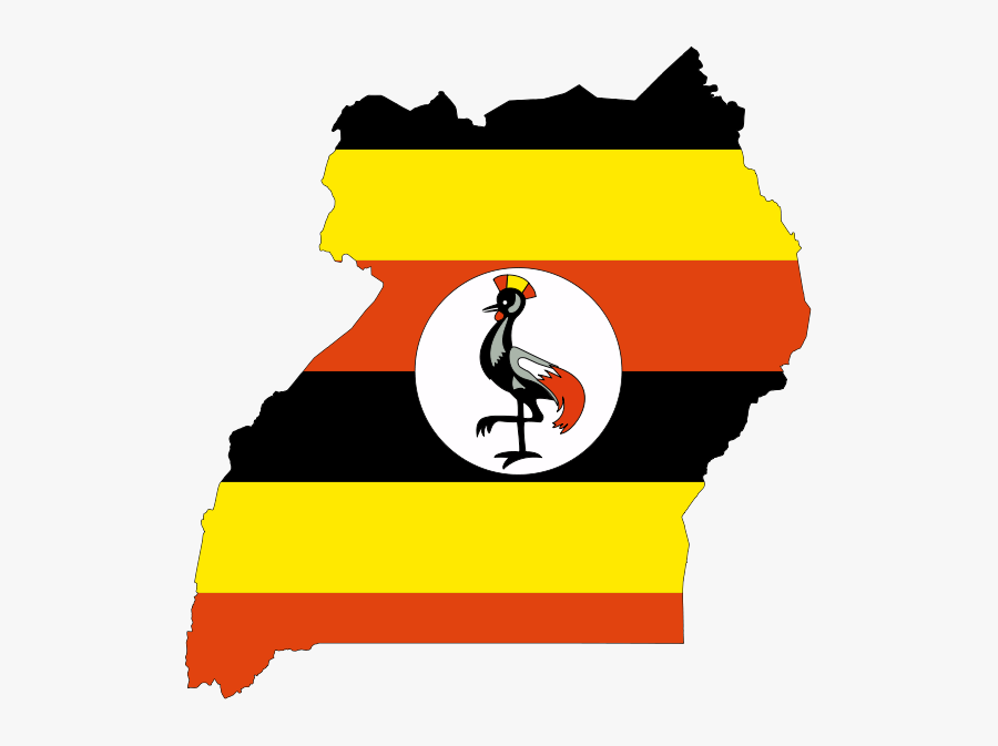 Uganda Flag Map, Transparent Clipart