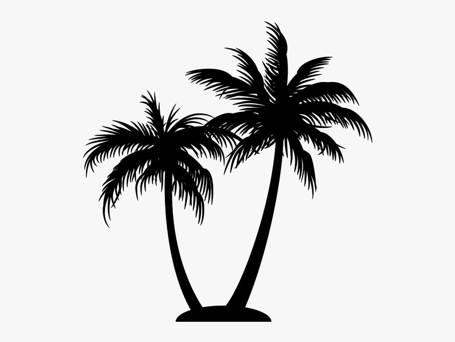 Silhouette Coconut Tree Png - Palm Tree Silhouette Transparent, Transparent Clipart