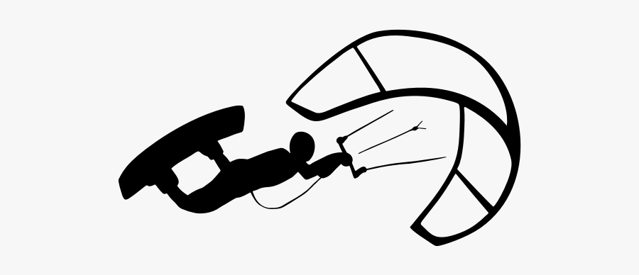 Wind Surfer Silhouette - Kitesurfing Clipart Png, Transparent Clipart