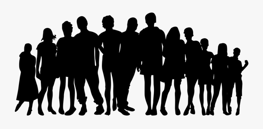 Extended Family Clip Art - Crowd People Silhouette Png, Transparent Clipart